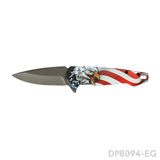 4.5" Patriotic EDC Folding Knife - 3D Printed Flag Eagle Flipper Pocket Knife