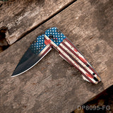 4.5" Patriotic EDC Folding Knife - 3D Printed Flag Eagle Flipper Pocket Knife