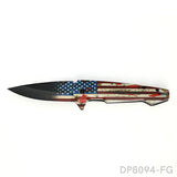 4.5" Patriotic EDC Folding Knife - 3D Printed Flag Eagle Flipper Pocket Knife