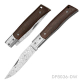 Damascus Steel Folding Pocket Knife with Dalbergia Wood Handle | EDC, Hiking & Camping