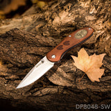 Vintage Folding Pockt Knife with Deer Medallion Handle