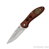 Vintage Folding Pockt Knife with Deer Medallion Handle